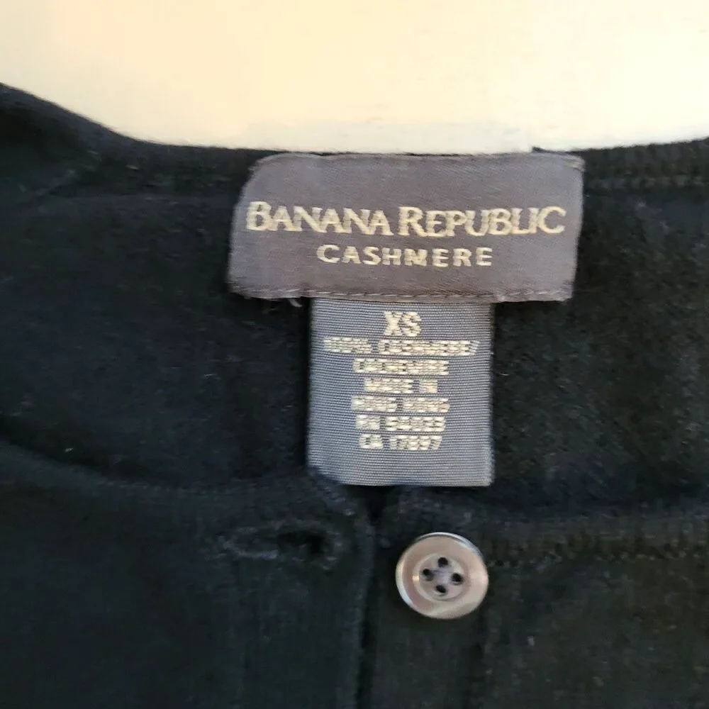 Banana Republic Cashmere Cardigan size XS Navy Blue V-Neck Sweater Womens